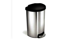 simplehuman 40L Semi Round Pedal Bin - Stainless Steel